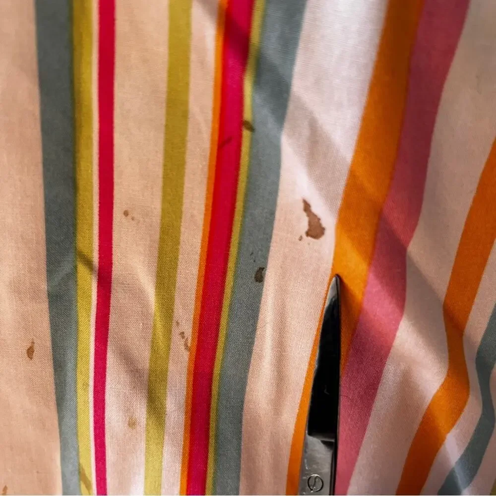Pottery Barn Teen Reversible Twin Duvet Cover Orange Floral Striped